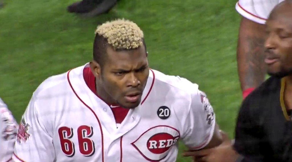 CincyProblems's tweet image. Puig's final game in Cincinnati ends in a benches-clearing brawl vs the Pirates. Legend.

Cincinnati will miss you, @YasielPuig.