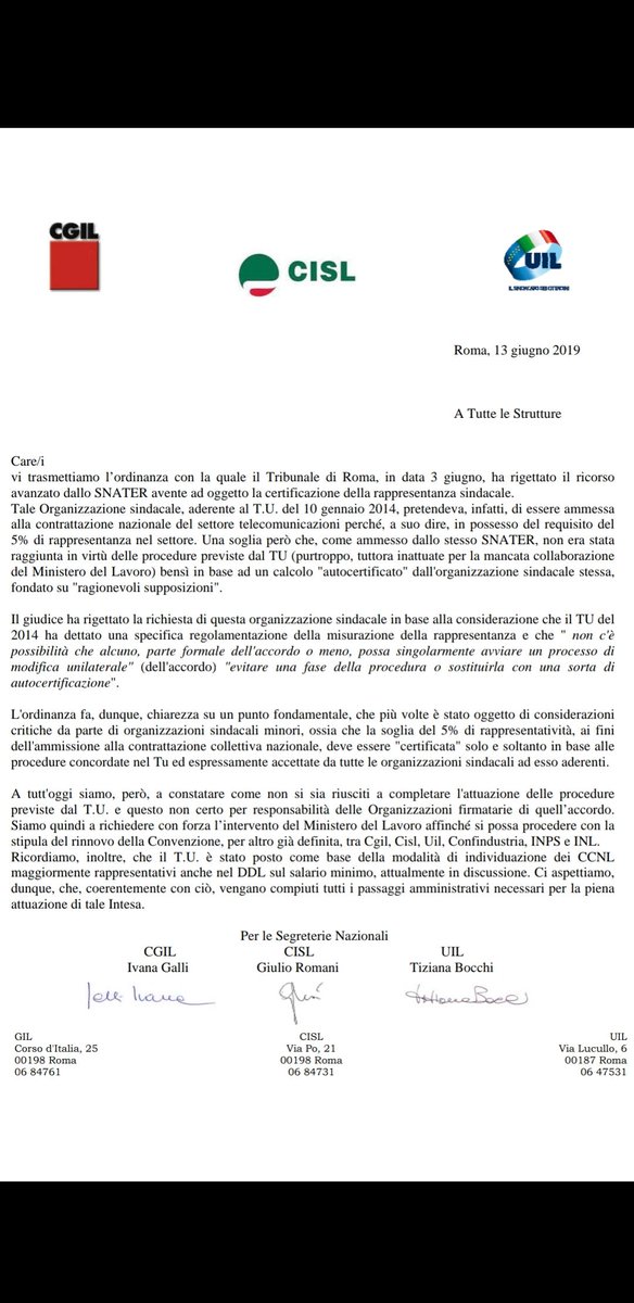SeraoGiorgio's tweet photo. Lo #Snater perde il ricorso sulla #rappresentanza, non può autocertificarla. Purtroppo per i propri #simpatizzanti quando perde non ne da notizia.@FISTelNazionale @CislNazionale @SlcCgil https://t.co/XqaZuC79mG
