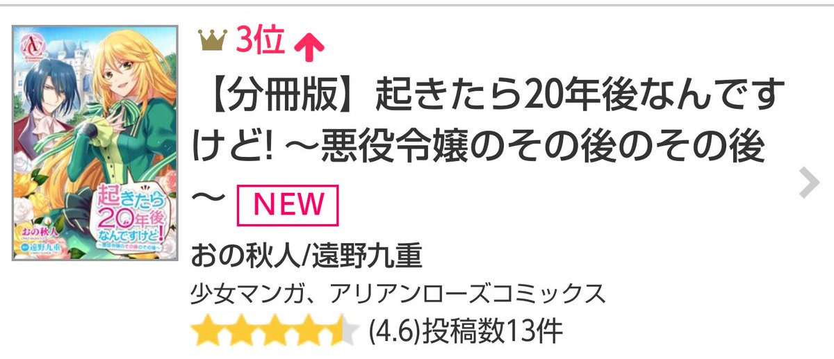 遠野九重 生産スキル コミック1巻 7 22 水 発売 Pa Twitter コミックシーモア 少女漫画人気ランキング3位となりました 皆様 応援ありがとうございます 起きたら年後なんですけど 悪役令嬢のその後のその後 第５話掲載されました ぜひお読み