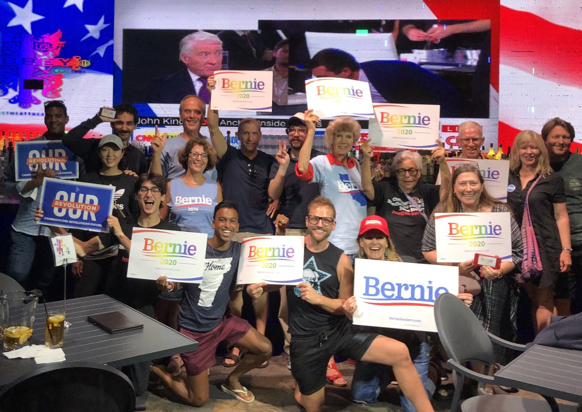 ChrisBowenSoCal's tweet photo. Great to watch our Progressive Champion @SenSanders in #WeHo with @MsEddieD and the #Bernie crew! #Medicare4All #LGBT4Bernie #POC https://t.co/SaSej7Uu5k