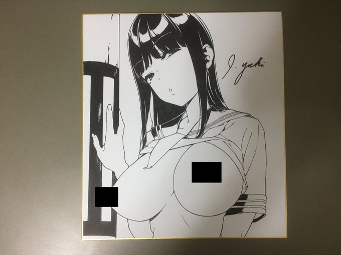 FANZA様のプレゼント企画の色紙です。アナログ頑張って描きました。よろしくお願いします。 