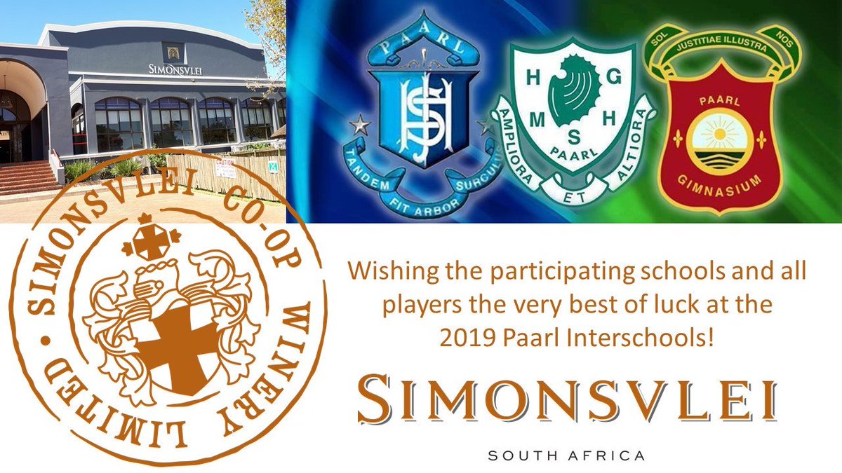 BEST WISHES for this weekend's PAARL INTERSCHOOLS!