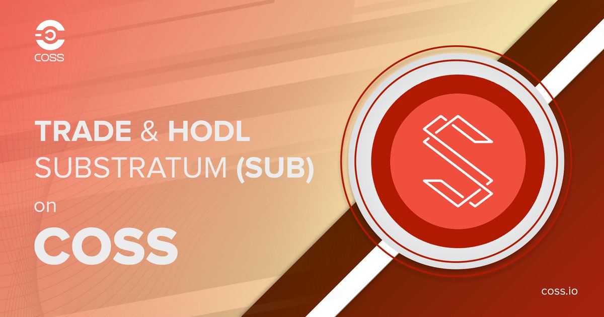 COSS Official - Crypto One Stop Solution (@cosscrypto) on Twitter photo Trade Substratum on SUB/BTC, SUB/ETH, SUB/USDT trading pairs on <a href="/COSScrypto/">COSS Official - Crypto One Stop Solution</a>.
0% and negative maker fees for all traders!
<a href="/SubstratumNet/">Substratum</a>
#Substratum #SUB $COS $SUB Trade Substratum on SUB/BTC, SUB/ETH, SUB/USDT trading pairs on <a href="/COSScrypto/">COSS Official - Crypto One Stop Solution</a>.
0% and negative maker fees for all traders!
<a href="/SubstratumNet/">Substratum</a>
#Substratum #SUB $COS $SUB