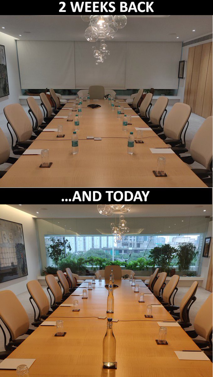 Sometimes, the smallest actions have the biggest impact.
Spot the difference in our board room. 
#GoGreen #RPG