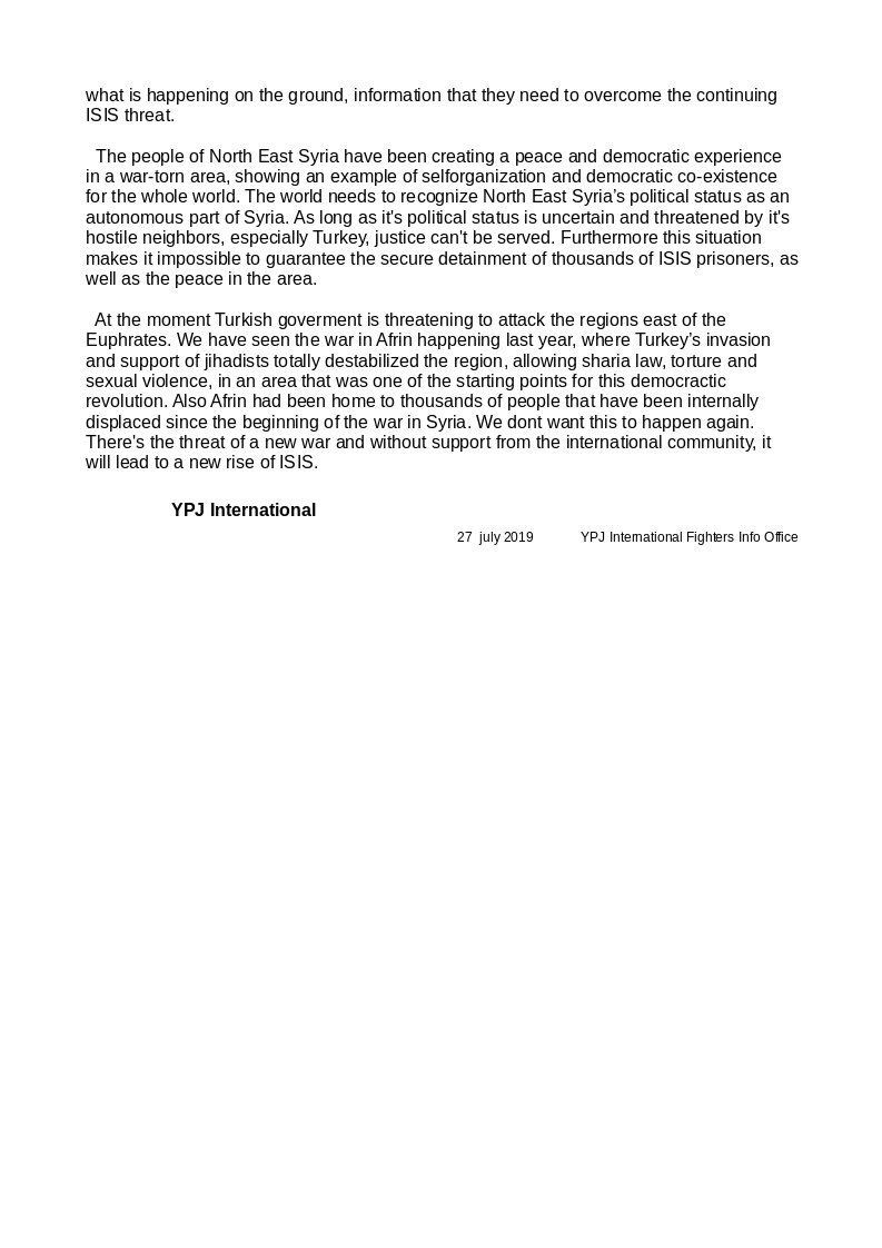 Bringing Isis to Justice: this is an article written by our comrade explaining the necessity of bringing Isis to justice. 
#twitterkurds #ypj #ypg #sdf #defeatisis #ypjinternation3