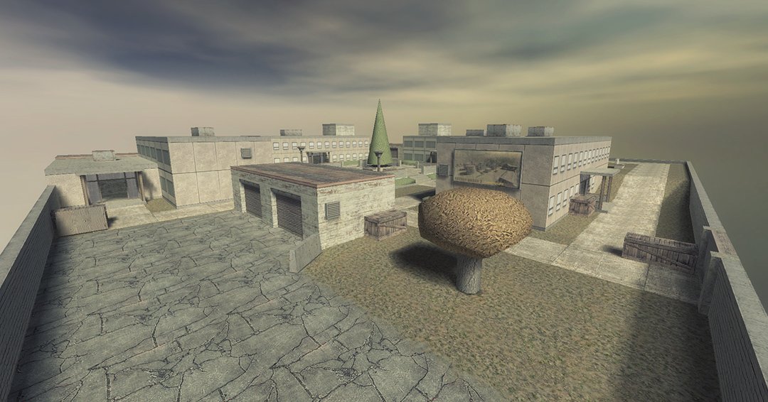 WizardExt's tweet image. Crossfire. A new Action Quake 2 map. Medium sized open map. A courtyard surrounded by apartment buildings. Behind the buildings there are pathways and each building has a passage that connects to the courtyard. #actionquake2 #quake2 #idtech2 #gamedev #leveldesign