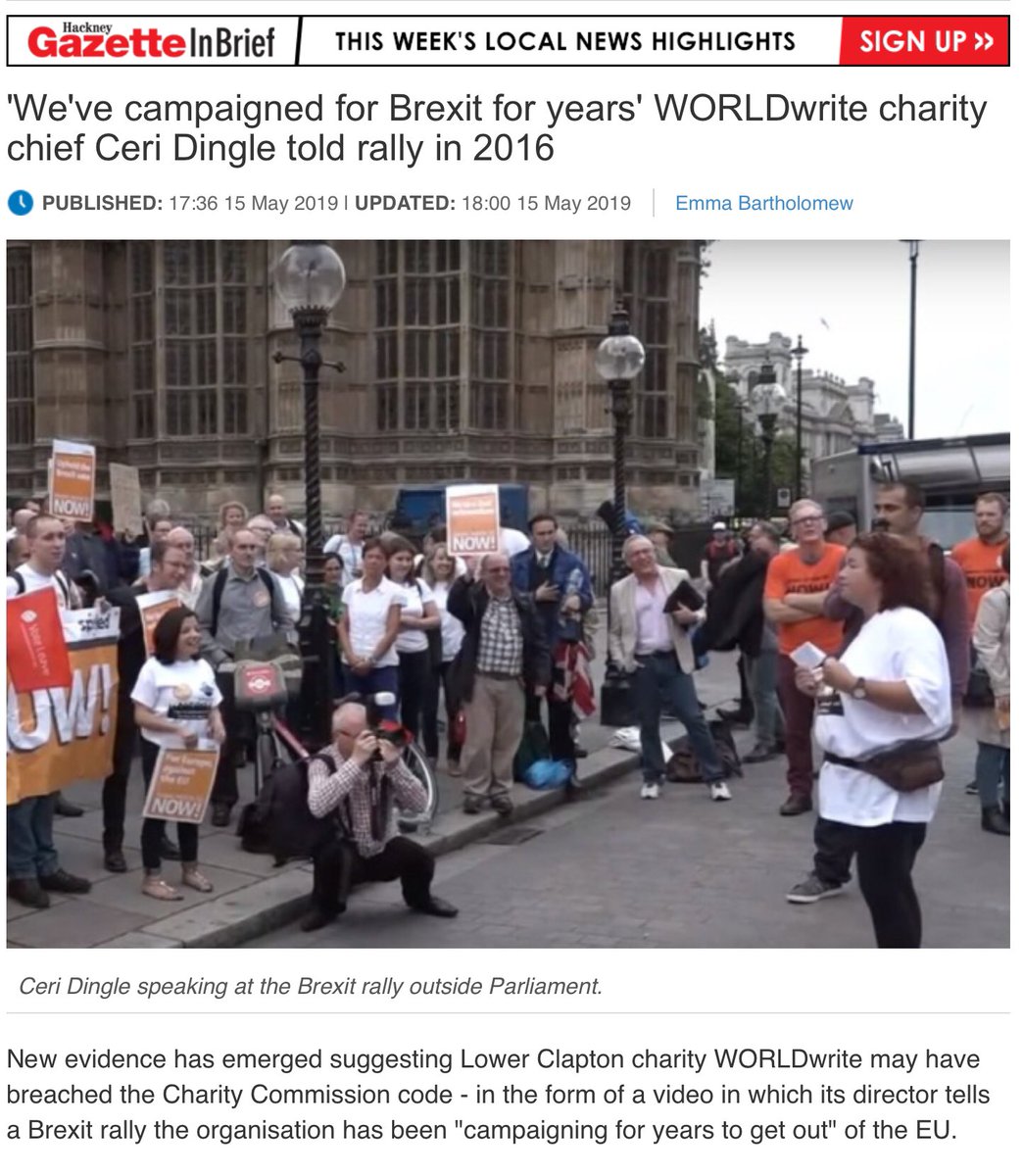 Another educational charity Spiked is connected to: WORLDwrite, directed by former RCP candidate Ceri Dingle. Mirza worked for it in the 2000s. It pushes pro-Brexit ideology to schoolkids. See  @EmmaReporter:  https://www.hackneygazette.co.uk/news/worldwrite-s-pro-brexit-anti-feminist-anti-environmental-videos-spark-concern-1-6029020  https://www.hackneygazette.co.uk/news/worldwrite-charity-chief-ceri-dingle-at-2016-brexit-rally-1-6052821  http://powerbase.info/index.php/WORLDwrite
