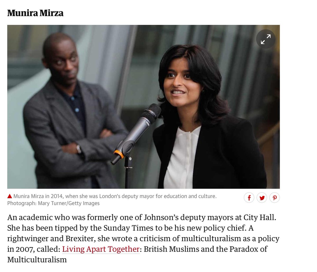 ...The Guardian’  @rowenamason just called Mirza a “right-wing” “academic”.  https://www.theguardian.com/politics/2019/jul/23/who-will-be-among-boris-johnson-core-team-of-aidesI think  @alexwickham for Buzzfeed added “former member of the Revolutionary Communist Party” after publication, which probably isn’t strictly true. https://www.buzzfeed.com/alexwickham/boris-johnson-downing-street-advisers