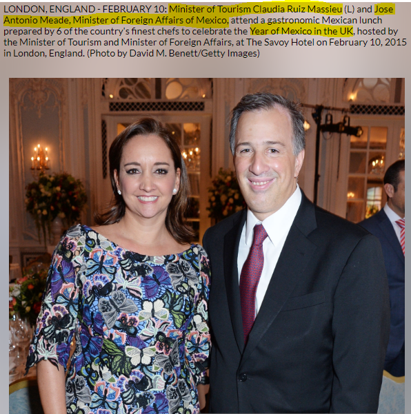 50/ Here he is with the (then) Secretary of Tourism Claudia Ruiz Massieu Salinas- Now she is head of the PRI as I mentioned earlier... She is also Carlos Salinas' niece, and Mr Meade is also supported by Salinas...Eventually, Ill get to the point...Carlos Salinas &  #NXIVM