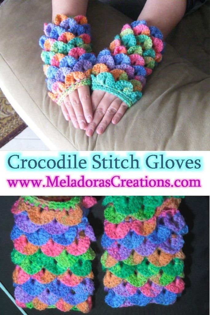 Just Pinned to Nicki's Homemade Crafts Community Board: Crocodile Finger less Gloves PDF pattern | Etsy #crocodilestitch #fingerlessglove #crochetgloves #crochetfingerless #meladora #meladorascreations ift.tt/2K83zCJ