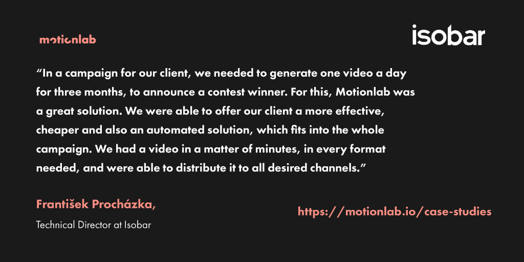 Motionlabio's tweet photo. This is how one of global leading digital agencies Dentsu Isobar evaluate Motionlab. Discover how the platform can solve your complex business & marketing challenges through videopersonalization. #platforms, #videostrategy, #videopersonalization, #SaaS https://t.co/oUOEhkasDE