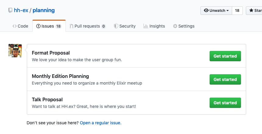 Also want to run a meetup? Our planning repo has great ideas, and templates you can use as you like. We just added amazing issue templates 🎉

github.com/hh-ex/planning
