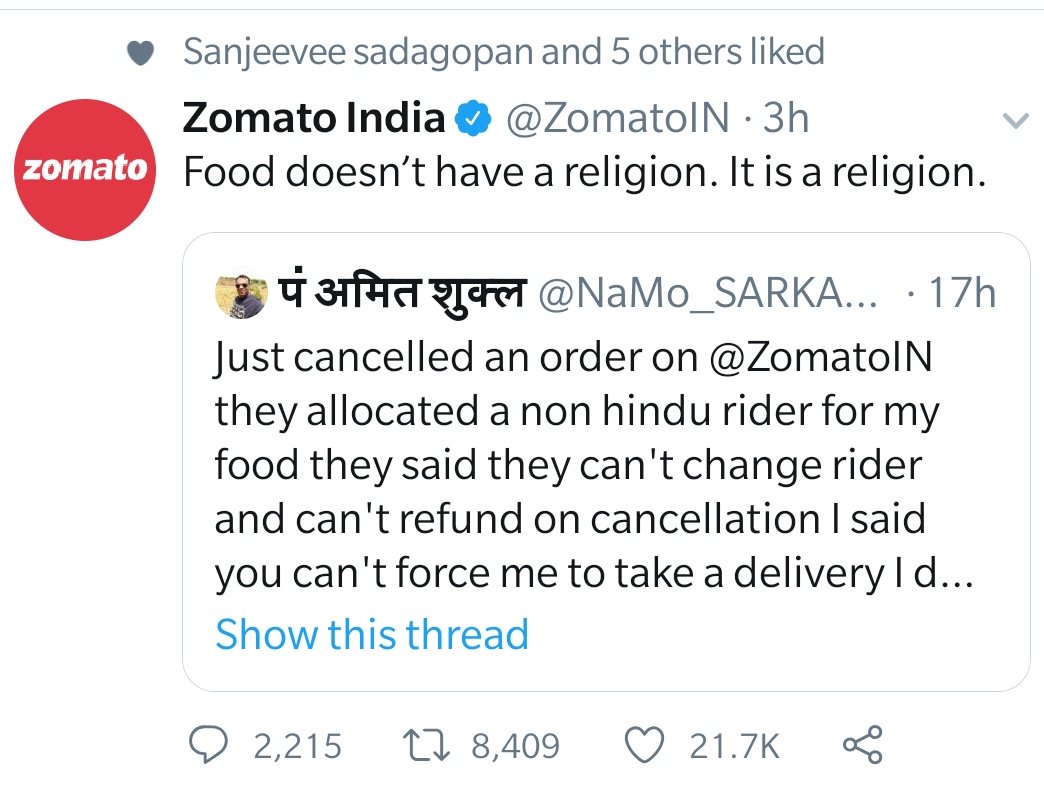 ImAvudaiappan's tweet image. Well Done @ZomatoIN The Best Ever Reply👏👏👏👏👏👏