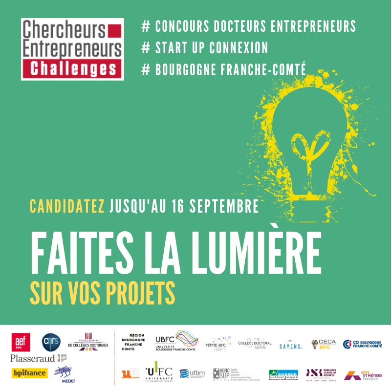 Vous êtes Doctorant, docteur ou chercheur en <a href="/bfc_region/">Région Bourgogne-Franche-Comté</a>? Plus qu'un pas vers l'entrepreneuriat! Candidatez jusqu'au 16 septembre chercheurs-entrepreneurs.com #innovation #recherche #valorisation #startup <a href="/pepite_ubfc/">PEPITE UBFC</a> <a href="/Univ_BFC/">UBFC - Université Bourgogne-Franche-Comté</a> <a href="/SATT_SAYENS/">SATT_SAYENS</a> <a href="/ArtsetMetiers_/">Arts et Métiers - ENSAM</a> <a href="/Okay_Doc/">Okay Doc Institute & Phd Career👌🎓</a> <a href="/FranceDoctorat/">France Doctorat 🇫🇷🎓</a>