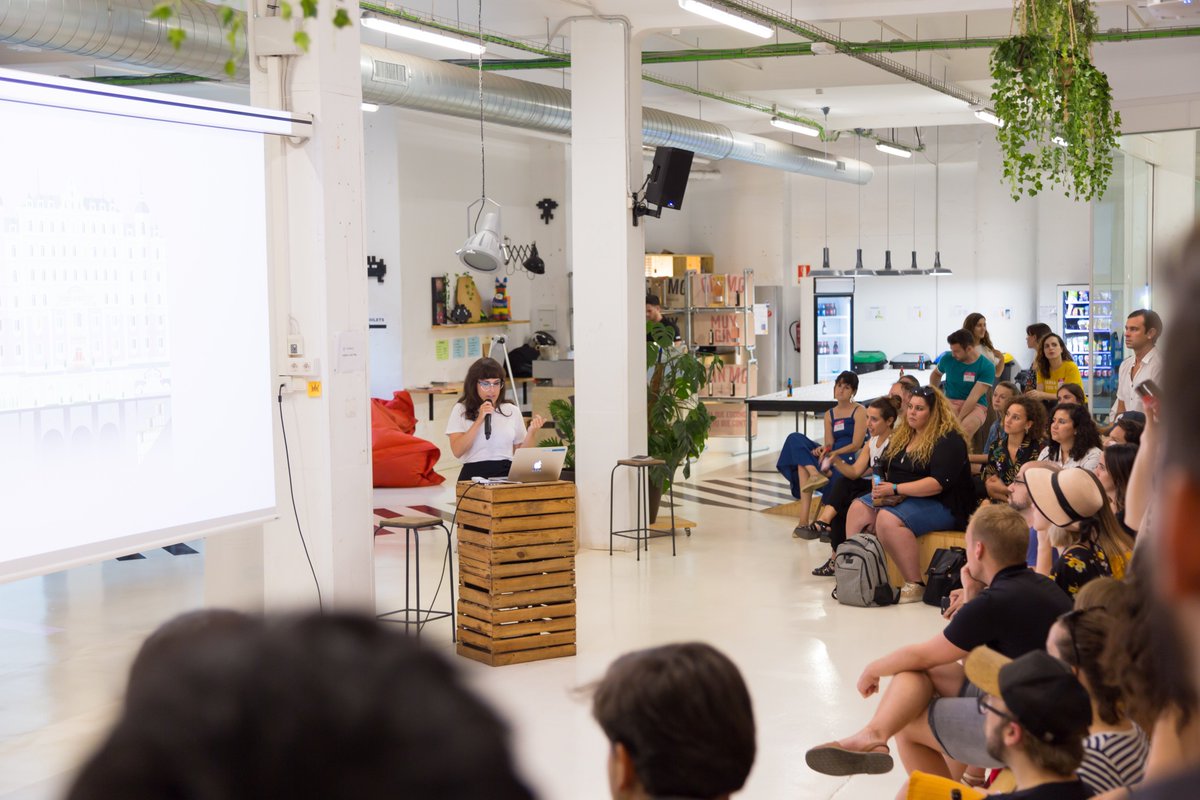 _Lorena_G_'s tweet photo. Forgot to share this! Thank you sooo much @IronhackBCN for having me at the super-duper @Dribbble meetup you guys hosted one more year. Thrilled to be involved in the talks, meet talented peers and mingle with the the dudes and dudettes that came to the event!🤓#dribbblemeetup https://t.co/XO6umy75s3