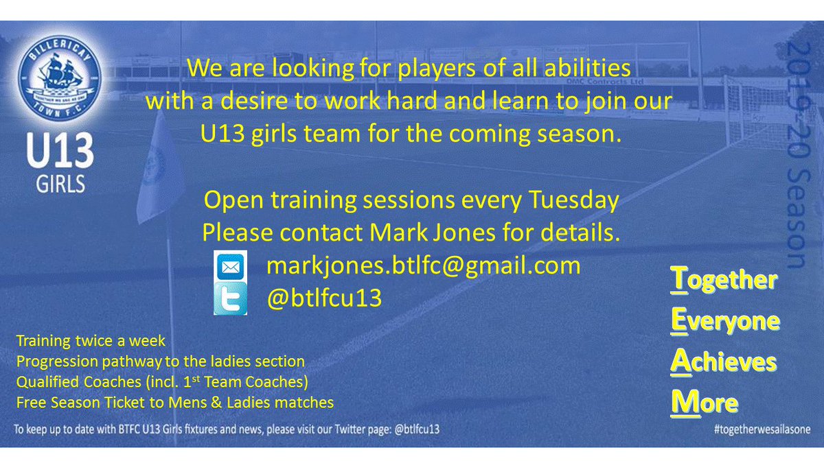 Great grassroots club with great ambition. Looking for players in all positions, why not join the fun!
#squadbooster
@BiIlericay @billericayessex @BillericayPE @EssexBrentwood @TotalBasildon @TotalChelmsford @TotalBenfleet @TotalEssex @EssexCountyFA