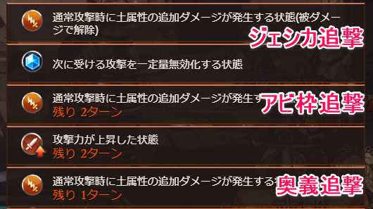 グラブル攻略 Gamewith 浴衣ジェシカの3アビ追撃 3アビは 被弾まで継続する土属性30 追撃効果 最終アンチラ等と同様に アビによる追撃ですが既存の様々な追撃効果と共存可能です T Co Lk0i9dioxy グラブル