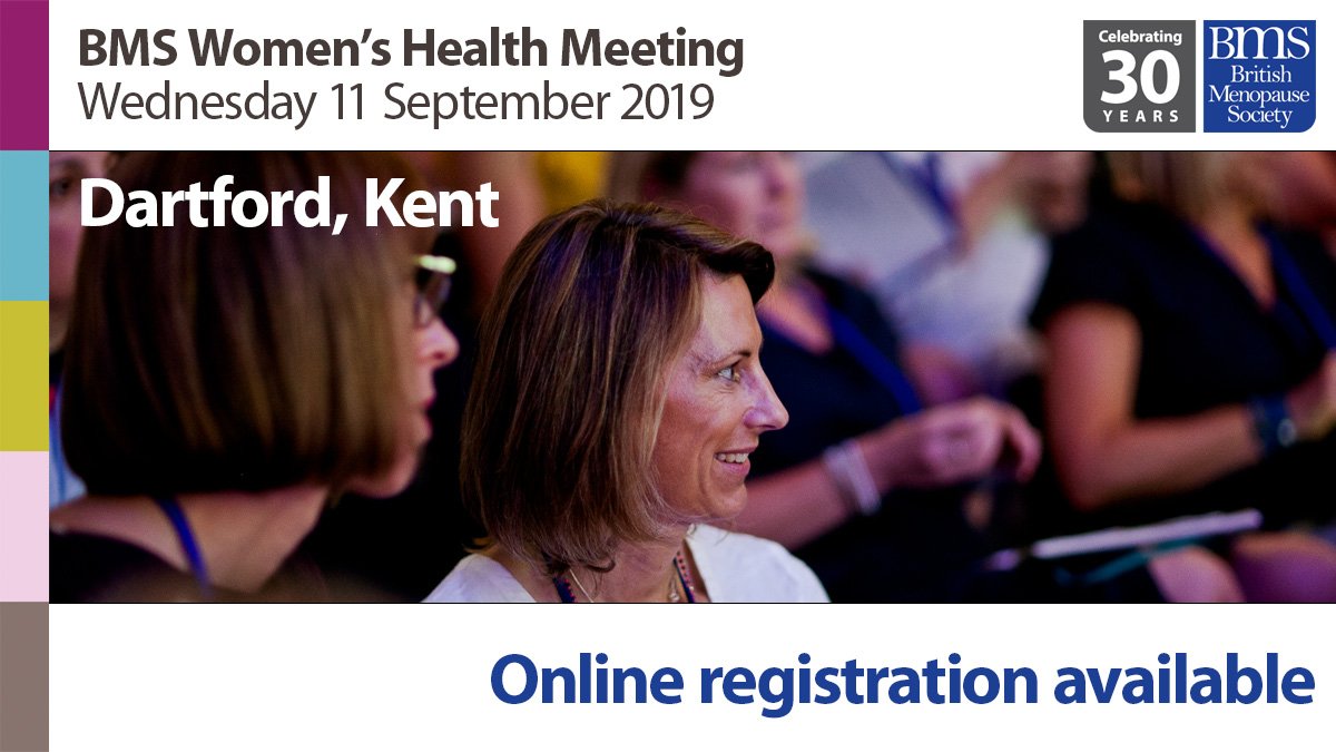 BrMenopauseSoc's tweet image. Health professionals - be sure to book your study leave. Only 6 weeks to go until BMS one-day women's health meeting in Dartford. 6 points CPD/CME. Tell interested colleagues.  #menopause #talkmenopause More info and online registration available
bit.ly/315xeCc