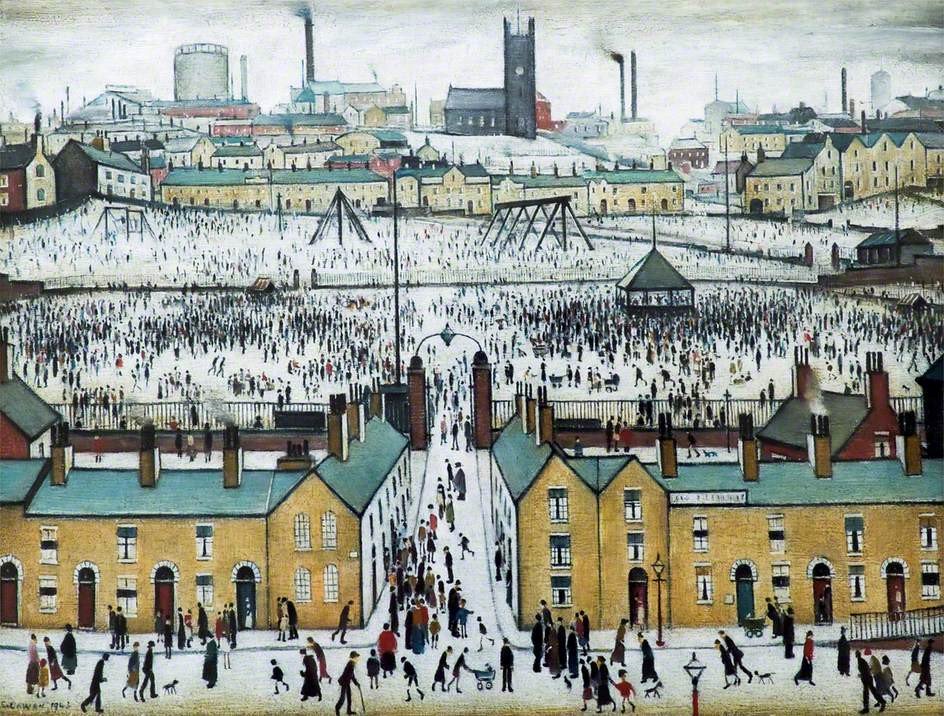 The fine art collection also includes this iconic painting by LS Lowry, entitled "Britain at Play", which has previously been displayed at  @Tate Britain. All of these and much more are now under threat by what is truly  #AnUsherDisgrace