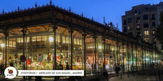 SpainInCanada's tweet photo. Located in one of the #liveliest spots in #Madrid, a stop at San Miguel #Market is a must for #foodies!
(link: https://t.co/zXfahgT70E) https://t.co/Sb4NG33JQt
@Visita_Madrid
@madridexpert
#MercadoDeSanMiguel #LoveMadrid #Marketplace #tapas
#SpainGastro #VisitSpain https://t.co/3UnZww5u7w