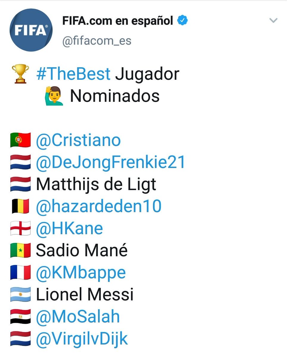 jjbernabe's tweet photo. Y tú, ¿a quién votarías?
#TheBest #FIFA #nominados #futbol #football https://t.co/9hihKVU9AY