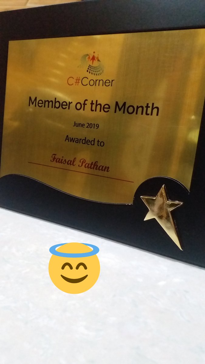 #receive #MemberOfTheMonth #proud #Thanks @CsharpCorner @inform2atul  @mahrukhinayet