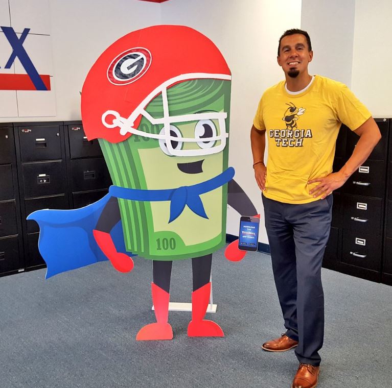 Down, set, hike! @MightytitleMax had an amazing time celebrating his road trip and the <a href="/UGAAthletics/">Georgia Bulldogs</a> with our customers and team members at the TitleMax in Savannah! Did you know the first TitleMax opened in Savannah, GA? #MaxAdventures