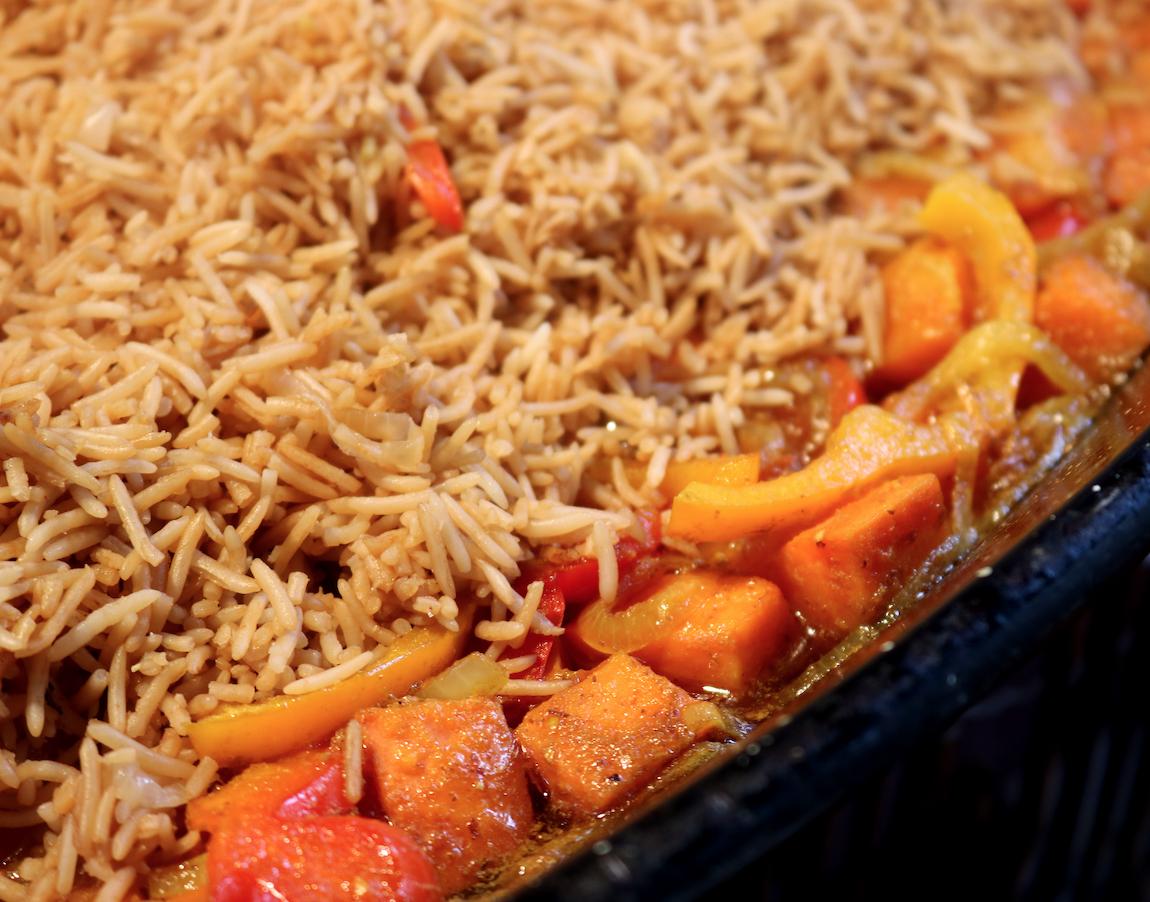 All ready to be mixed up - #rice with delicious veggies to go with one of our #curries.