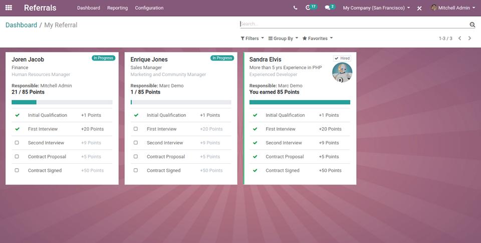 Cybrosys's tweet image. New Referrals App for Odoo 13 Enterprise Edition. An easy way to source more resumes, find the best talent, and build a successful business culture. Simply refer to your friend and earn rewards for your good referral. 
#odoo13 #odoo13features #odoo #cybrosys @belajarERP