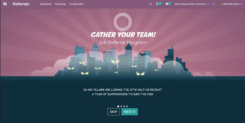 Cybrosys's tweet image. New Referrals App for Odoo 13 Enterprise Edition. An easy way to source more resumes, find the best talent, and build a successful business culture. Simply refer to your friend and earn rewards for your good referral. 
#odoo13 #odoo13features #odoo #cybrosys @belajarERP