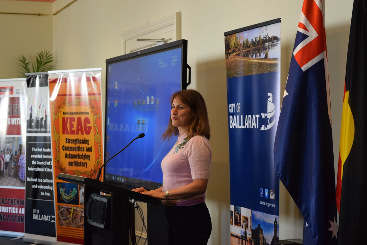 YvonDavis's tweet photo. Ballarat has played host to two Intercultural Cities experts, Irena Guidikova (#ICCities France) and Lynda Ford as part of the Intercultural Cities Australasia Summit 2019  #Intercultural #Ballarat https://t.co/PeYWudHMUA