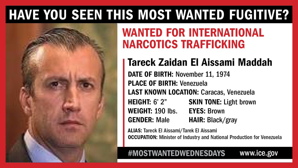 ICEgov's tweet image. #MostWantedWednesday Have you seen this #mostwanted #fugitive? He's wanted for international narcotics trafficking. ice.gov/most-wanted/ta…