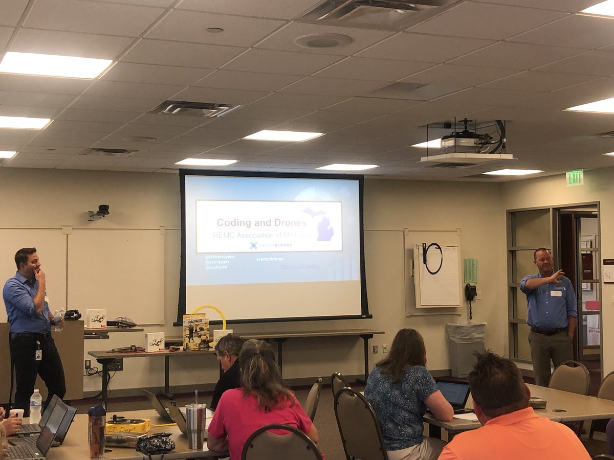 Getring the #REMCdrones kicked off <a href="/MacombISD/">MacombISD</a> with <a href="/aschippert/">Aaron Schippert</a> <a href="/MrMarkLyons/">Mark Lyons</a> <a href="/kayhauck/">kayhauck</a> - thanks <a href="/REMCAssociation/">REMC Association</a>