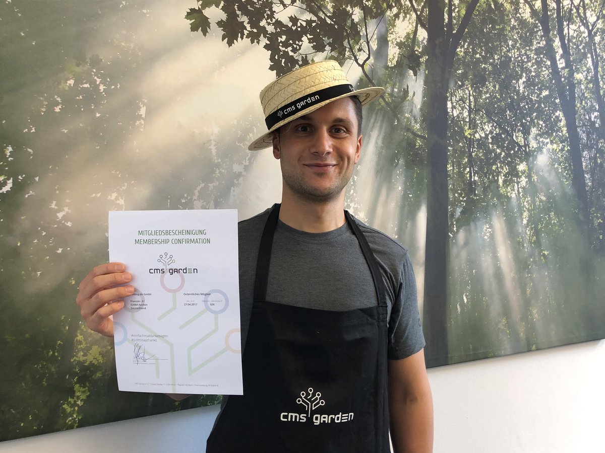 Jetzt auch offiziell ordentliches Mitglied des <a href="/cmsgarden/">CMS Garden</a> 😍🎉
