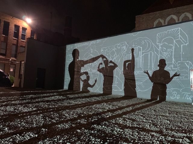 Coming soon to Loyola, a mural to welcome our community! The image was stenciled by Loyola's Art Club and will be painted in the coming weeks. Thank you to local mural artist Jesse Stark for his guidance &amp; expertise and Loyola counselor Jennifer Fox for initiating the project!