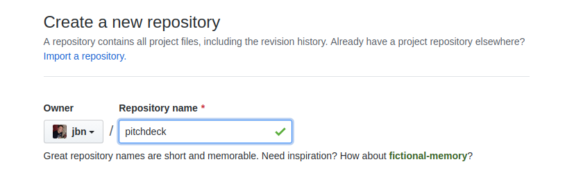 Create repository on github