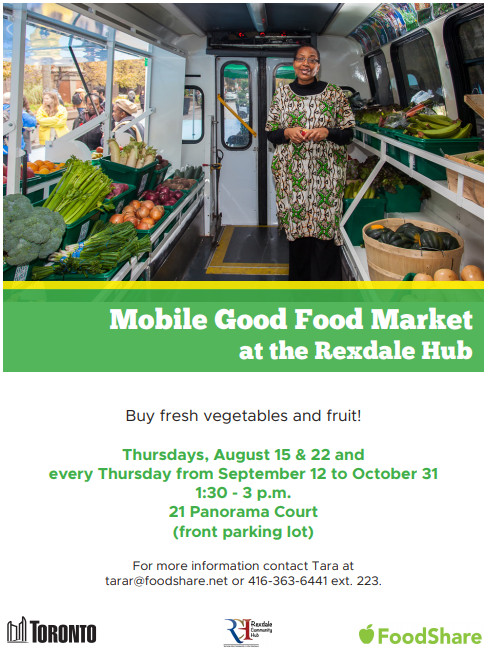 emerykeelesdale's tweet photo. Hey Rexdale! A travelling community food market filled with fresh, quality vegetables and fruits is coming to you. It offers a low cost quality produce close to home. @FoodShareTO #rexdalecommunityhub #cityoftoronto #mobilefoodmarket #health #freshfood #fruits #veggies #nutrition https://t.co/h4yR9pLNNa