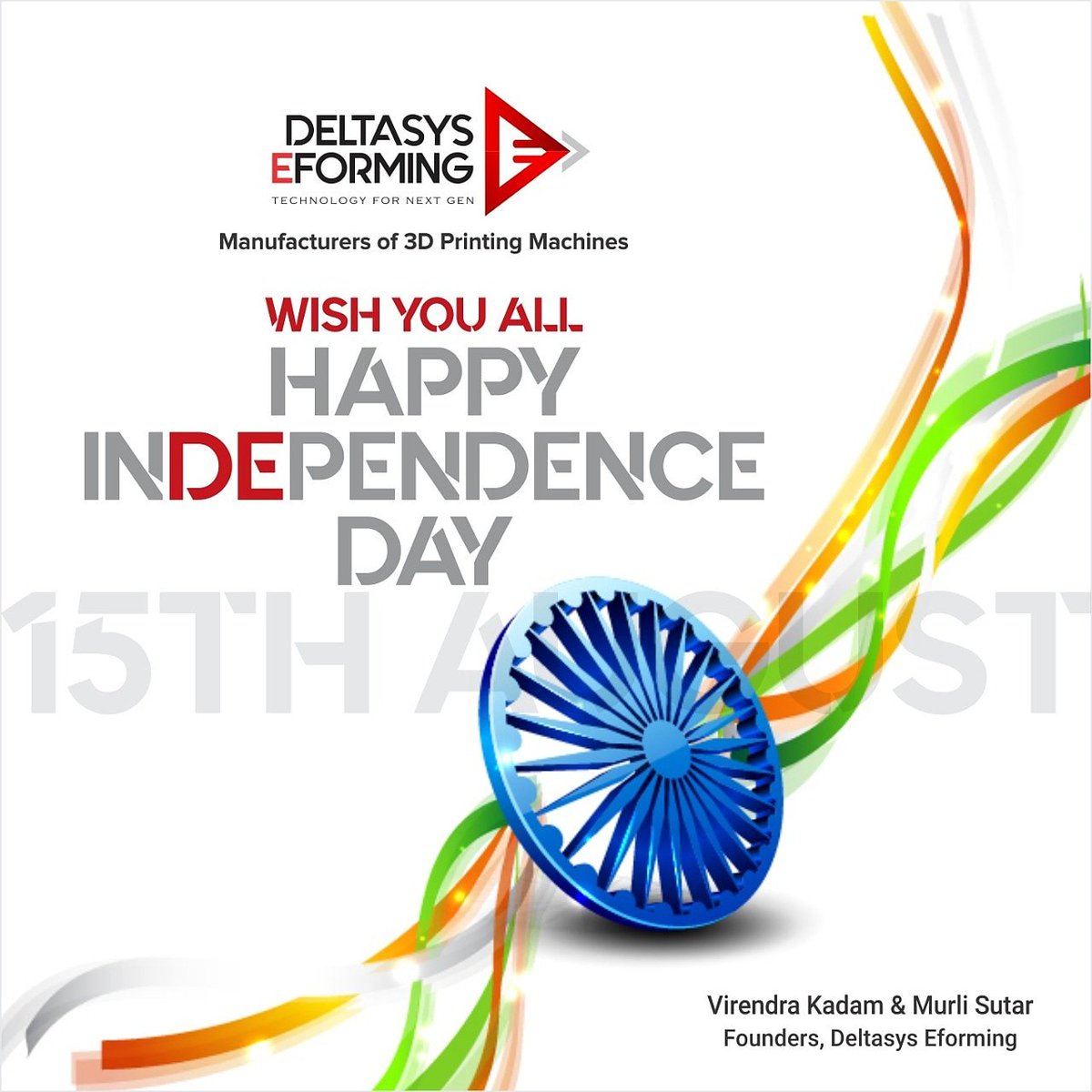 EForming's tweet photo. Happy Independence Day !

#IndependenceDay2019 #NewIndia #futureofindia #HappyIndependenceDay #3dprinting #3dprinter #additivemanufacturing #makeinindia #madeinindia #Kashmir #Industry40 #JaiHind https://t.co/XDgOa9ZjeA