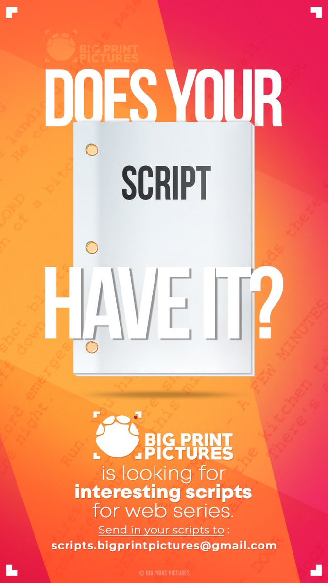 BigPrintoffl's tweet photo. Talented Writers and Directors... those who are seeking for an opportunity, Here's your chance! Make it big!
#bigprintpictures #bpp #moviechance #directorsalert https://t.co/SZpF7ajP3o