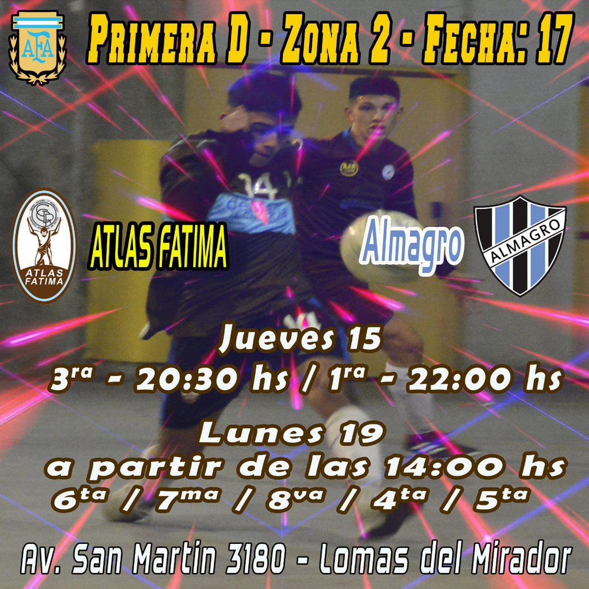 Mañana recibiremos a #Almagro.
Vení a alentar a los Guerreros al Morumbi y demostremos que 
#QuestoEAtlas
<a href="/pasionfutsal/">Pasión Futsal</a> 
<a href="/DavidBLarrosa/">DAVID LARROSA</a> 
<a href="/julianeldiez/">julian garcia</a> 
@MoyanoV77 
<a href="/PrensaClubAtlas/">Prensa Club Atlas</a> 
@NotiFutsal