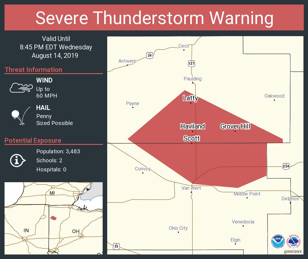 NWS Northern Indiana on Twitter "Severe Thunderstorm Warning continues