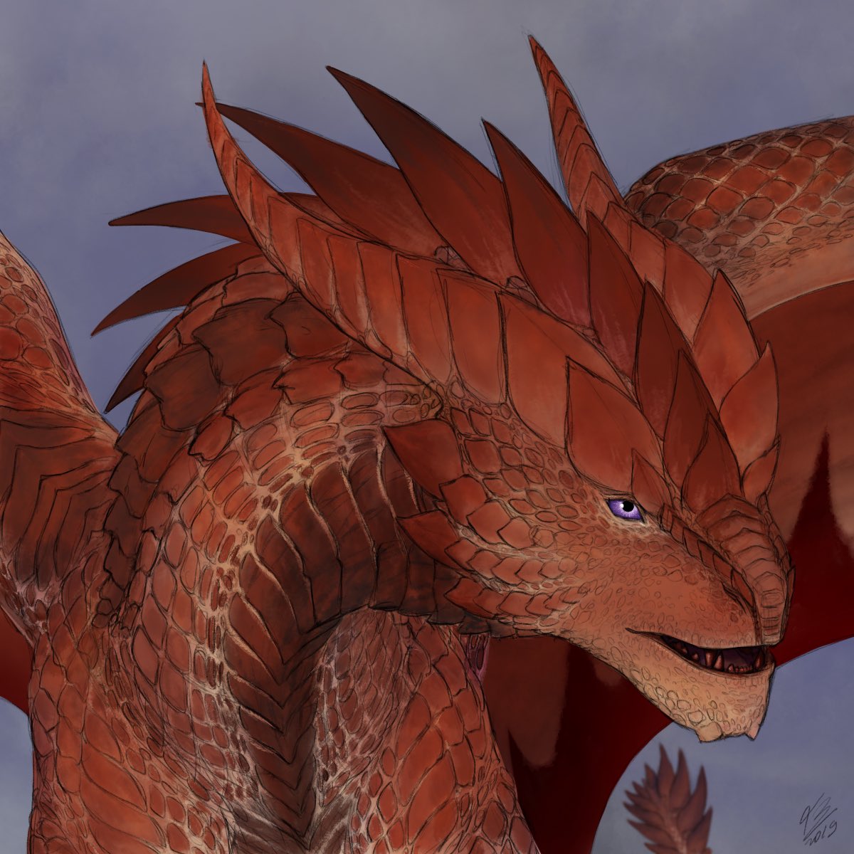 Kinda proud of how the scales came out. pic.twitter.com/4uaPoUj5ch. #dragon. 