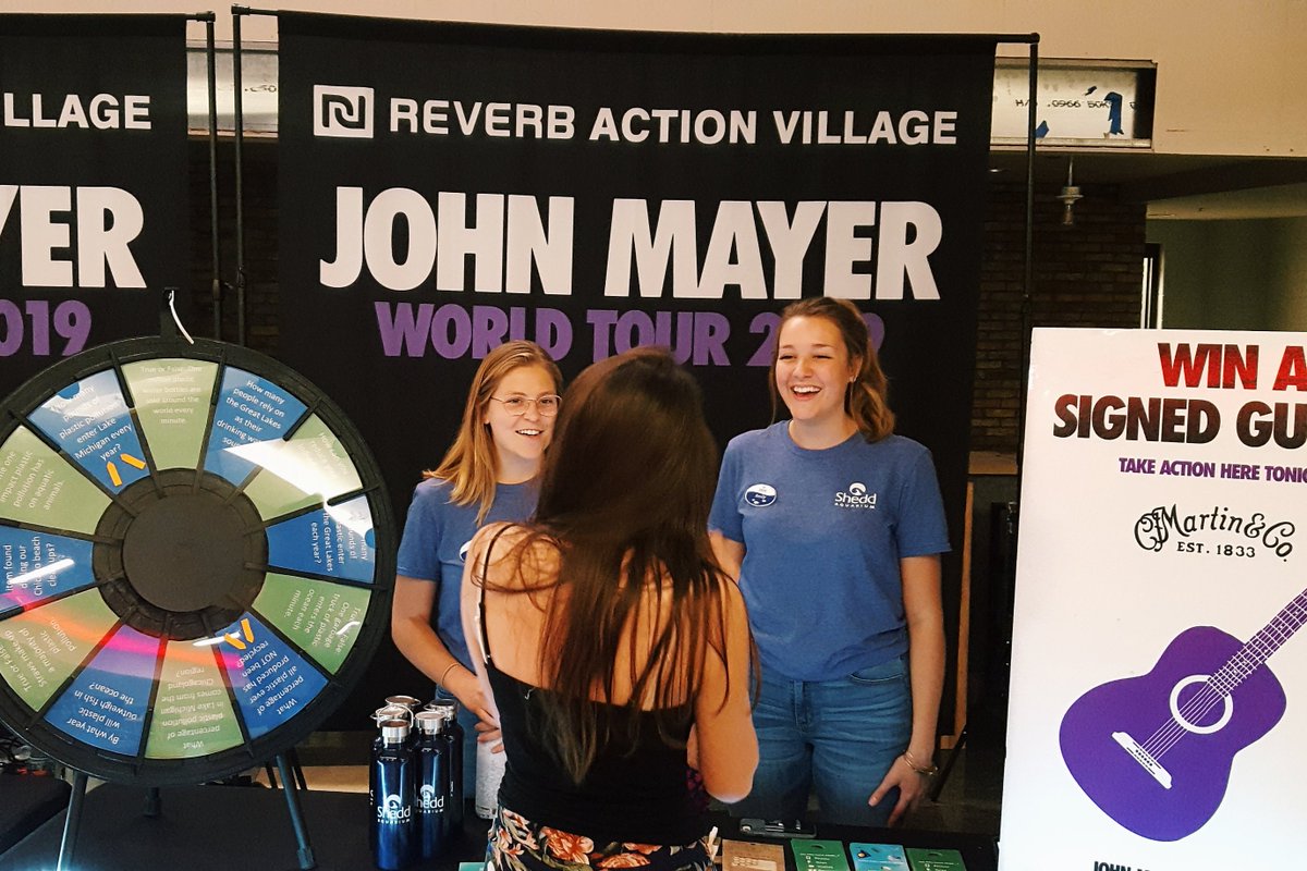 ActWithShedd's tweet image. Did you know &amp;lt; 10% of plastic ever produced has been recycled? We're with @REVERB_org on @JohnMayer's tour talking about how remembering to #BYOBottle helps aquatic animals and their habitat #LetsSheddPlastic