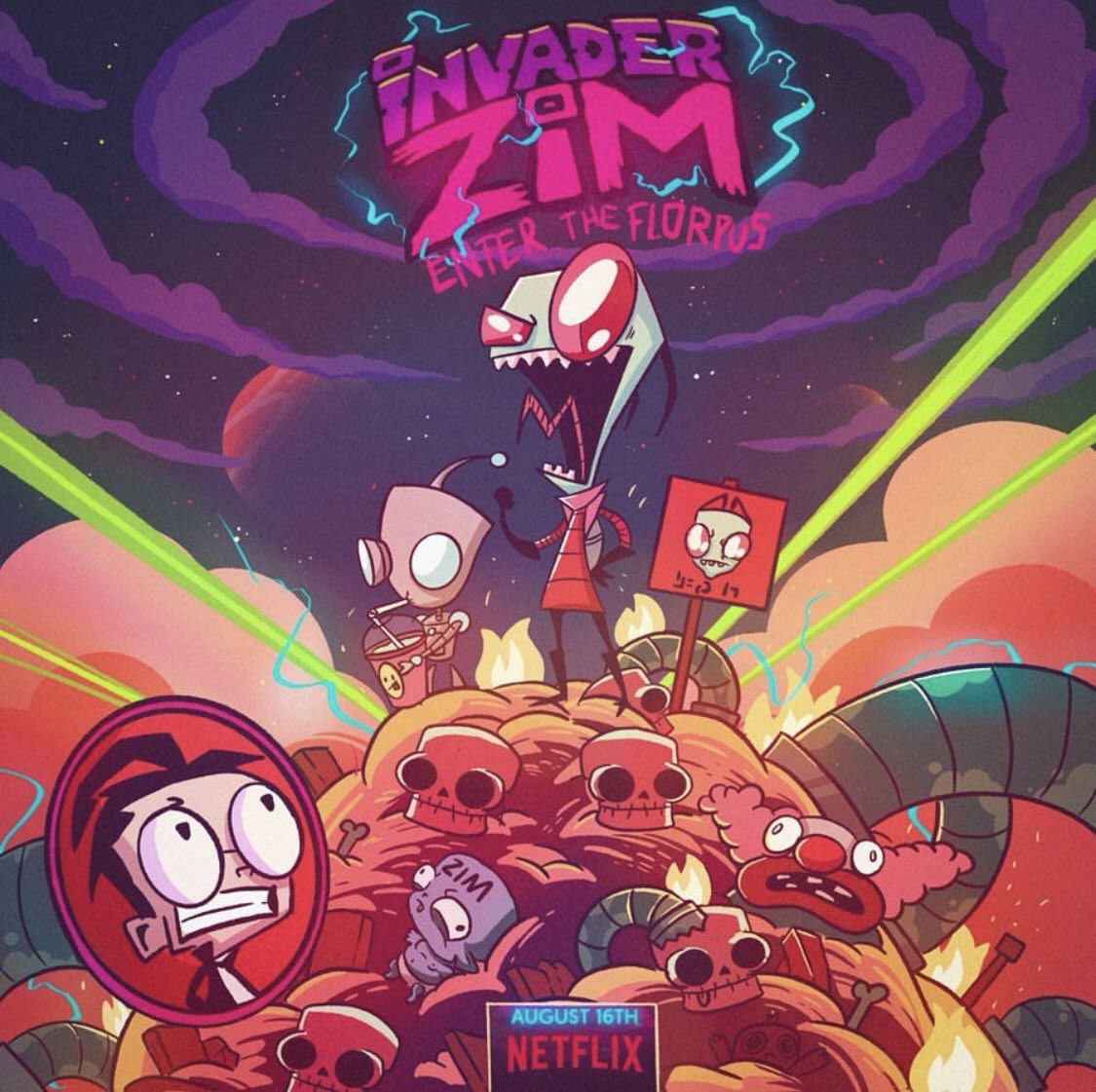 Enter the well. Invader Zim Постер. Invader Zim enter the Florpus. Захватчик зим плакат.