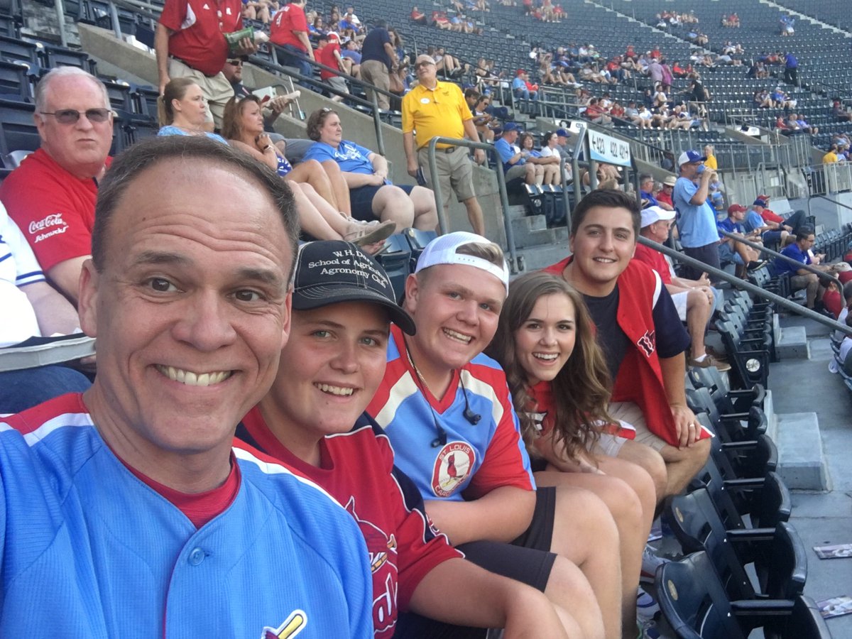 PresProctor's tweet photo. My daughter Lydia and her husband Tristan are serving w/Restore Church in KC so they took Carl, Conrad and I to the Royals/Cards game tonight for my upcoming birthday. Grateful for my kids and go Redbirds! https://t.co/IBLB8h9vir