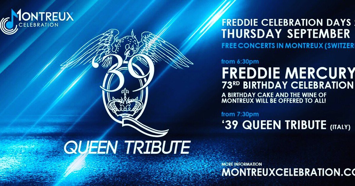 39QueenTribute's tweet photo. @39QueenTribute play a gig for #montreuxcelebration on September 5th for Freddie’s 73th birthday at #marketplace. The band is official Italian supporter of the @The_MPT since September 5th 2016. We are on FB, Instagram, YouTube (official page). #39queentributeoffial https://t.co/o1LVw00GmJ