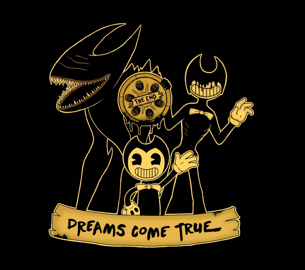 Gustavo11g2's tweet photo. Lista para el FanBuilt #FanBuilt #FanArt #TshirtDesing #BENDY #BATIM #Bendy_and_the_ink_machine https://t.co/fIP6FDHAfM