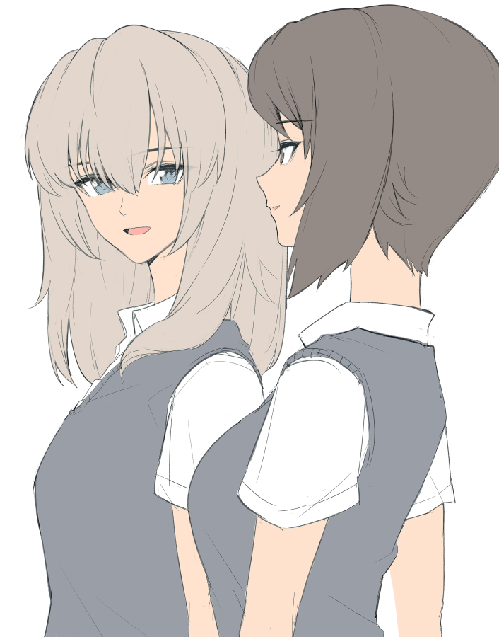 逸見エリカ ,西住まほ 「黒森峰の日常的なやつ 」|ミチュビのイラスト