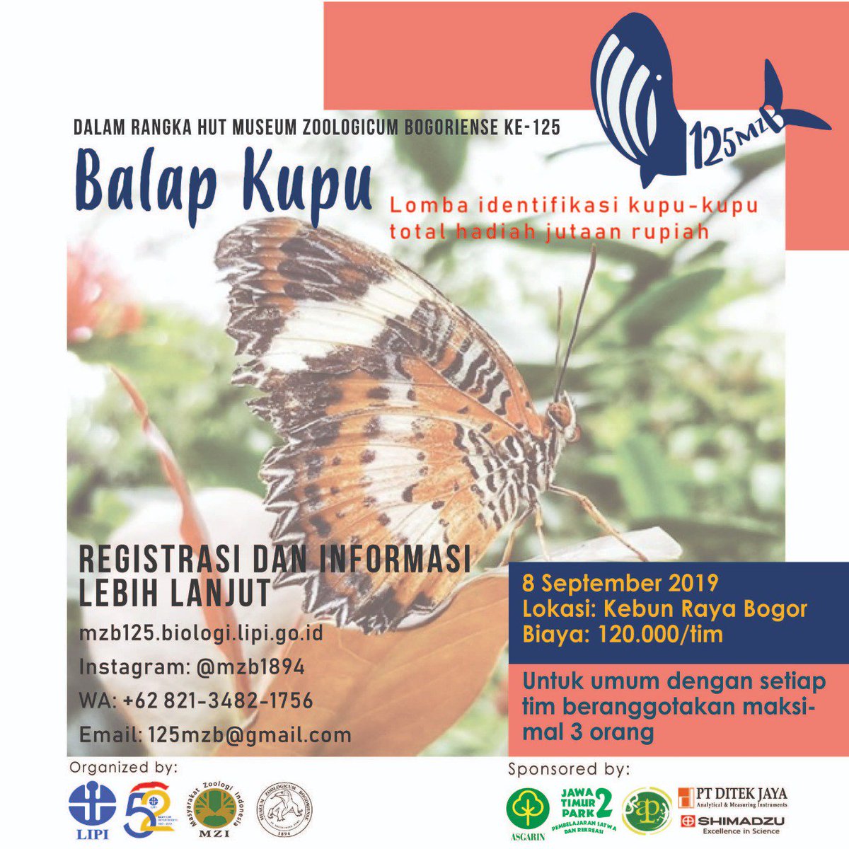 Segera daftarkan tim anda, more info bisa cek IG kita <a href="/mzb1894/">Museum Zoologicum Bogoriense</a>

#125thMZB #JAWARA