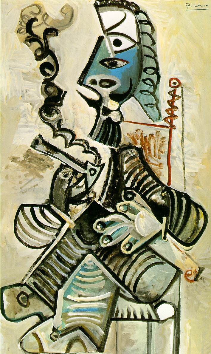 Hombre con pipa, 1968, Pablo Picasso, Cubismo, España.